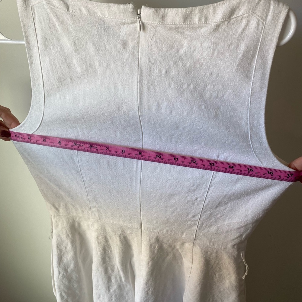 Ann Taylor White A line Cotton Dress with pockets Size 4 - Picture 9 of 11